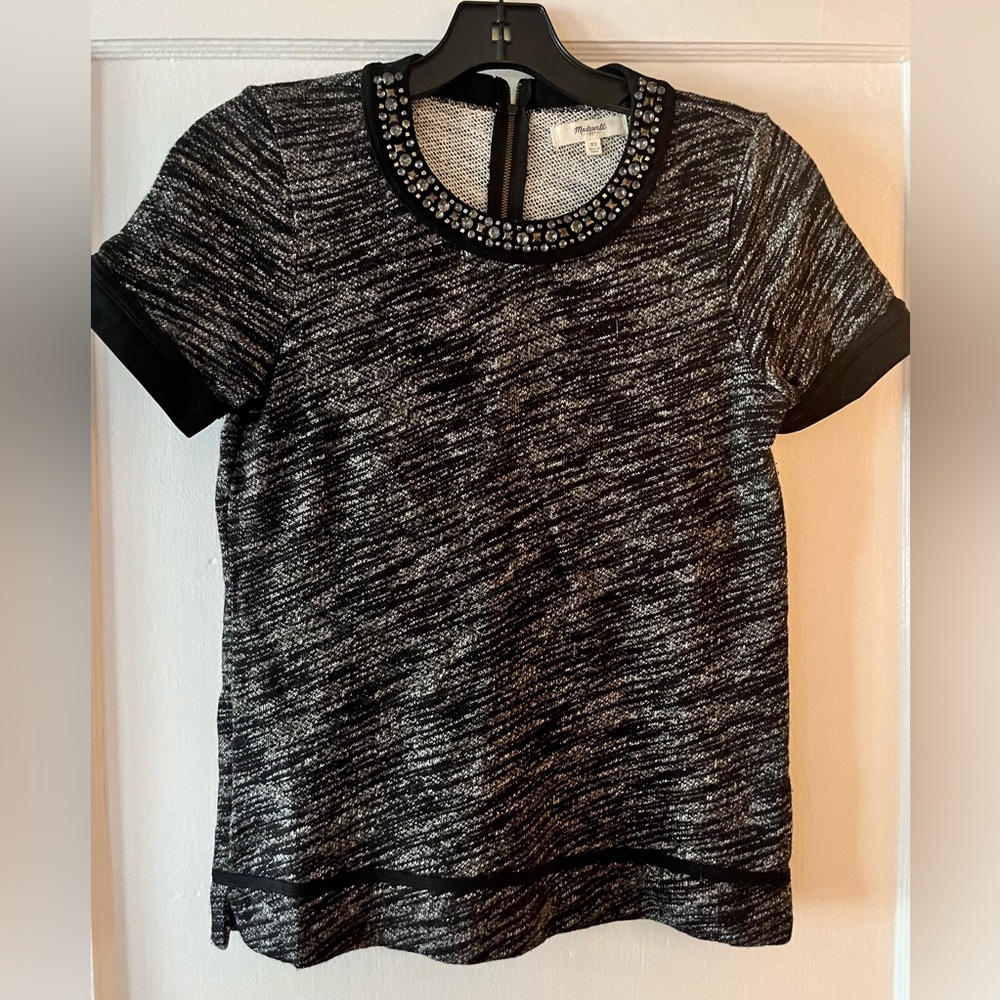 Madewell Spark Trim Sweatshirt with embellished neckline